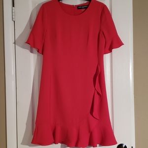 Karl Lagerfeld ruffled hot pink dress Size 6